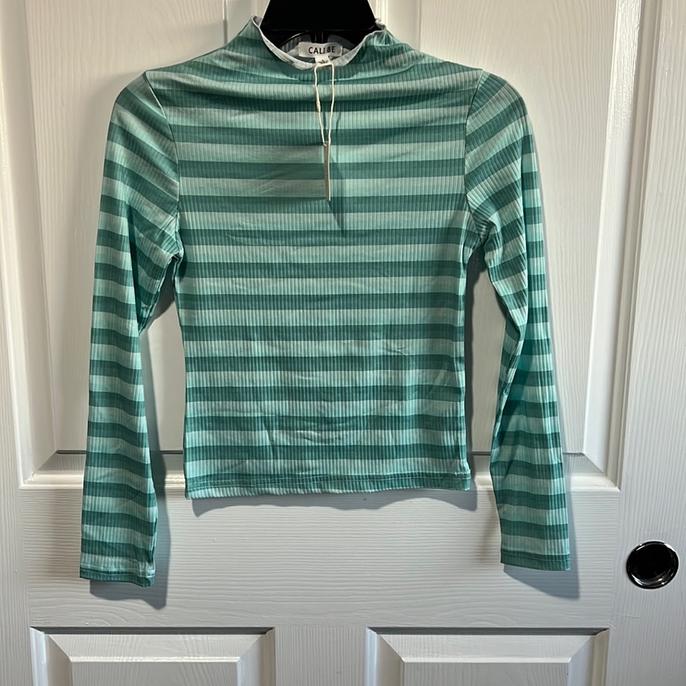 Striped Long Sleeve Top - Green